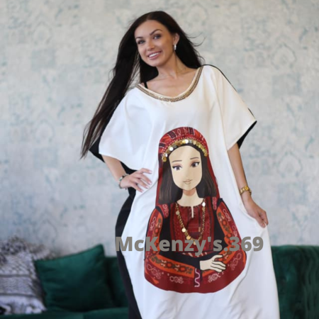 جلابية مزينة بثوب مدينة يافا