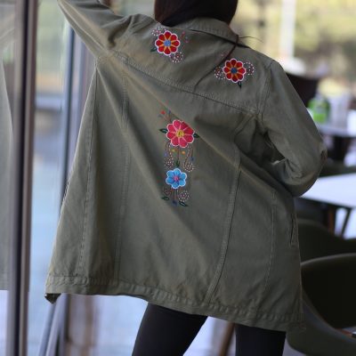 Embroidered  Denim Jacket Medium size