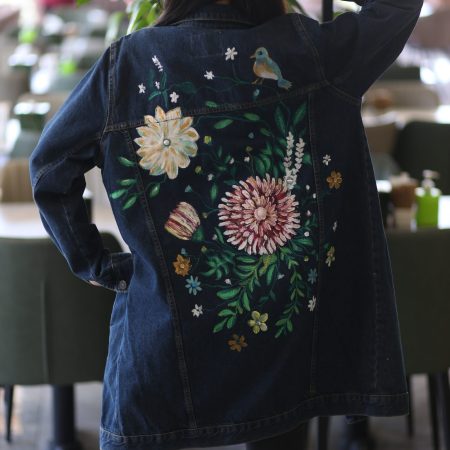 Hand Painted  Denim Jacket XXL Size