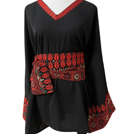 Elegant  Embroidered Black Top