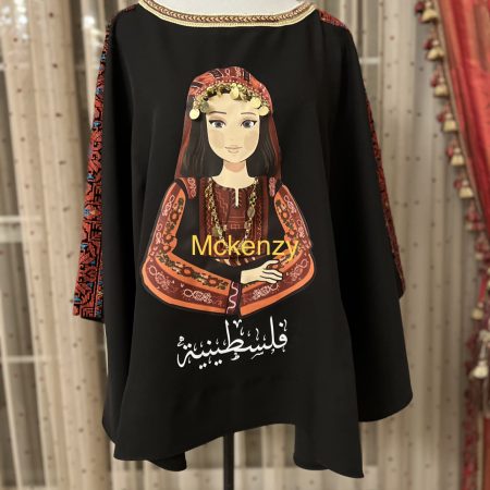 Elegant Black Top Jaffa Thoub (يافا)